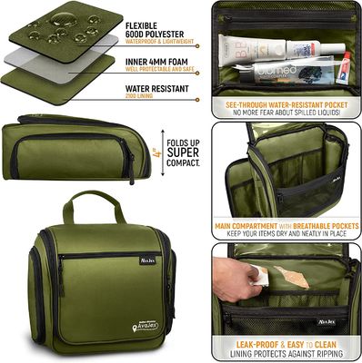 Large Hanging Travel Toiletry Bag for Men and Women Waterproof Bag with Hook for Toiletries Makeup Cosmetics