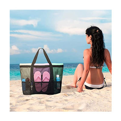 Women Mesh Transparent Bag Double Layer Heat Preservation Large Picnic Beach Bags