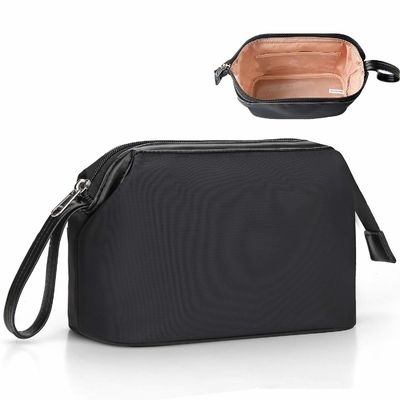 Wholesale Adult Mens Polyester Cosmetic Toiletry Bag Custom Washed Polyester Travel Toilet Bag For Men