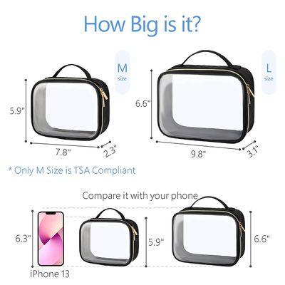 Toiletry Bag with Handle Large Opening Clear Toiletry Bags Fit Carry-on