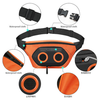 Outdoor Adjustable Fanny Pack Waterproof Rechargeable With Bluetooth Speaker Stereoc