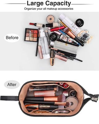 Ladies portable cosmeticbags waterproof  double-layer zipper travel cosmetic bag with handle