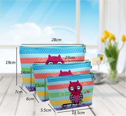 3 PCS cosmetic bag waterproof cosmetic bag large capacity pu leather, Bathroom, Storage (3 Sizes) (Orange sun flower)