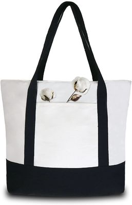 White Eco Canvas Bags With Clear LGO Beautiful Pictures Simple Style