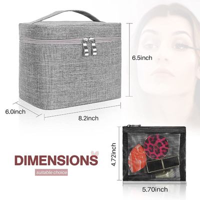 Waterproof and shockproof Makeup Bag Travel Makeup Bag Storage Bag with Mesh Bag Brush Holder Makeup Bag Women's