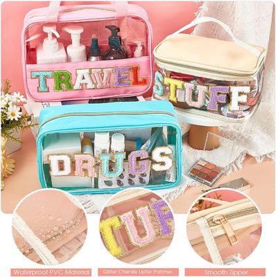 Clear Makeup  Bags Makeup Bag Transparent Patch Bag PVC Waterproof Portable Glitter Cosmetic Bag Travel Toiletry bag