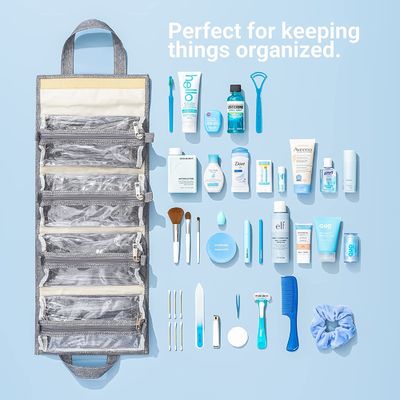 Lager capacity toiletry bags 4kits Hanging Roll-Up Makeup Bag/Toiletry Kit/Travel Organizer for Women