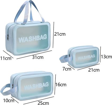 Clear Toiletry Bag 3 PCS Makeup Cosmetic Transparent Travel Wash Bag For Women