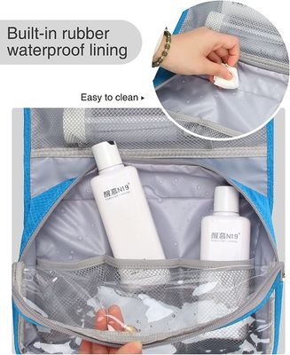 Blue Makeup Bag Waterproof Cosmetic Storage Organizer Case For Bathroom Shower