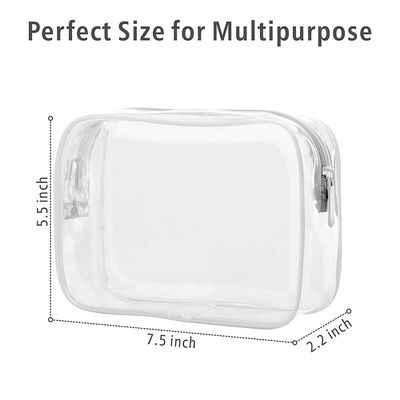 Clear Waterproof Toiletry Bag Quart Size Travel Makeup Cosmetic Bag For Women Men