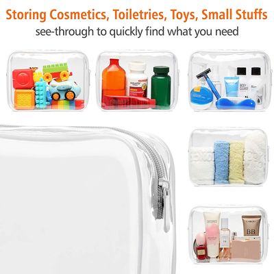 Clear Waterproof Toiletry Bag Quart Size Travel Makeup Cosmetic Bag For Women Men