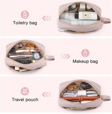 Convenient Handle Makeup Travel Zipper Pouch Water Resistant Toiletry Bags