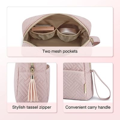 Convenient Handle Makeup Travel Zipper Pouch Water Resistant Toiletry Bags