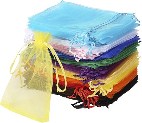 Mixed Color 4x6 Inches Drawstring Jewelry Pouches For Wedding Party Christmas Favor Gift