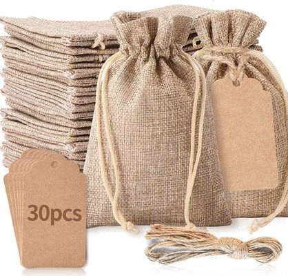 3&quot;x 4&quot;  Bags with Drawstring, Wedding Hessian Linen Sacks Bag, Jewelry Pouches Burlap Bags