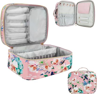 Extra Large Durable and Lightweight  Makeup Bag Double Layer Makeup Organizer  Water Resistant Makeup Brush Bag