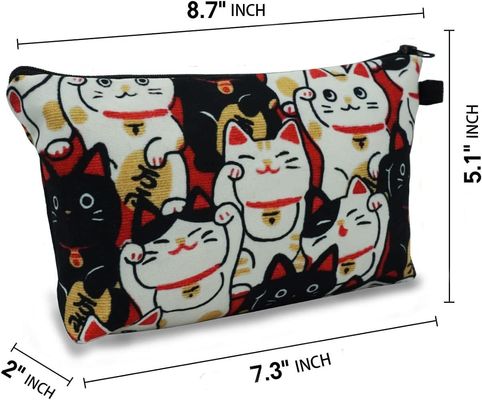 Lucky Cat Cosmetic Bag for Women Makeup Bags Travel Waterproof Toiletry Bag Accessories Organizer