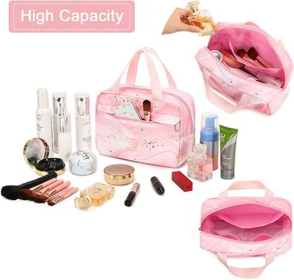 Makeup Bag for Women Girls Travel Cosmetic Tote Large Make Up Organizer Toiletry Bags Waterproof Zipper Pouch Purse