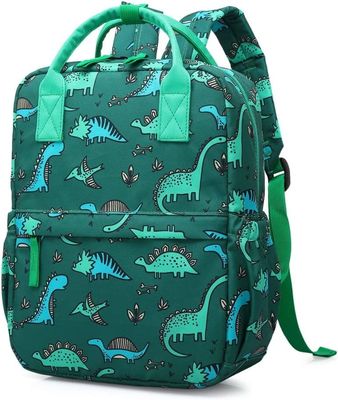 Backpack Dinosaur Unicorn School Book Bag Boys Kids Kindergarten Nursery Travel Bag with Chest Strap(Green Di