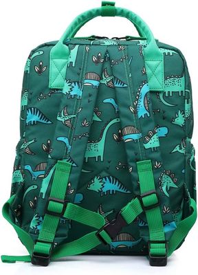 Backpack Dinosaur Unicorn School Book Bag Boys Kids Kindergarten Nursery Travel Bag with Chest Strap(Green Di