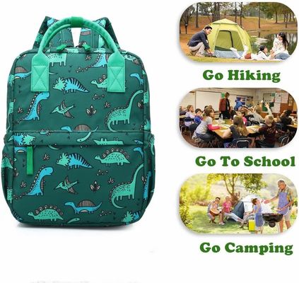 Backpack Dinosaur Unicorn School Book Bag Boys Kids Kindergarten Nursery Travel Bag with Chest Strap(Green Di