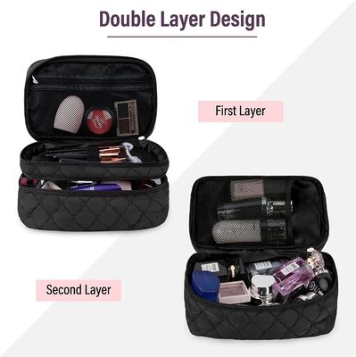Makeup Portable Travel Cosmetic Bag with Handle Large Double Layer Toiletry Bag 2Pcs Waterproof Make Up Bag for Women
