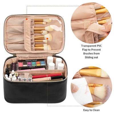 Makeup Bag, Portable Cosmetic Bag, Large Capacity Travel Makeup Case Organizer, Black Makeup Bags For Women Toiletry Bag