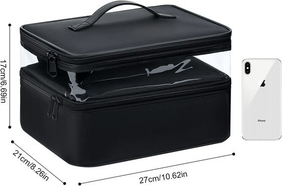 Lager capacity black waterproof makeup bag cosmetic bag for travel