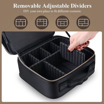 Travel Makeup Case With Lighted Mirror 3 Color Setting, Mother's Day Gift, Cosmetic Makeup Train Case with Adjustable