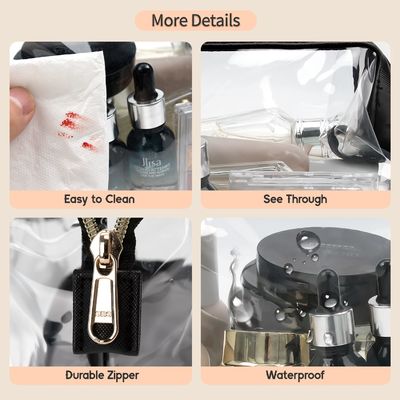 Large Travel Cosmetic Bag Waterproof  Transparent Big Makeup Bags Pouch with Zipper, Clear Toiletry Bag for Women