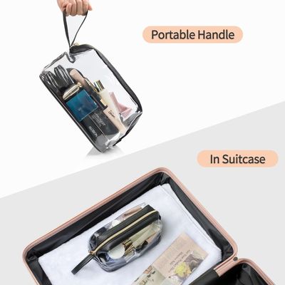 Large Travel Cosmetic Bag Waterproof  Transparent Big Makeup Bags Pouch with Zipper, Clear Toiletry Bag for Women