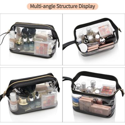 Large Travel Cosmetic Bag Waterproof  Transparent Big Makeup Bags Pouch with Zipper, Clear Toiletry Bag for Women