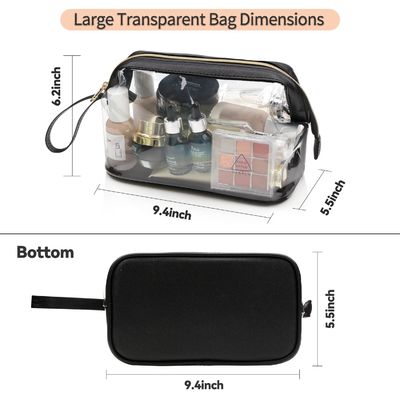 Large Travel Cosmetic Bag Waterproof  Transparent Big Makeup Bags Pouch with Zipper, Clear Toiletry Bag for Women