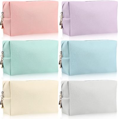 Makeup Bag Leather Zipper Cosmetic Bag Water Resistant Versatile Makeup Pouch Travel Cosmetic Organizer Portable