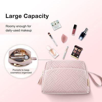 Toiletry Smooth Zipper Cosmetic Bag Water Resistant For Travel