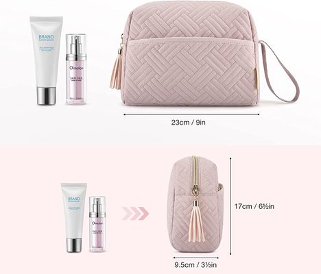 Toiletry Smooth Zipper Cosmetic Bag Water Resistant For Travel