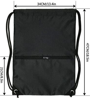 Recyclable and Durable Black Waterproof Lager Capacity  Drawstring Backpack Bag