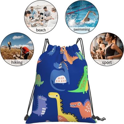 Drawstring Backpack Drawstring Bags for Kids Girls Boys Teens Gym Dance String Bags Bulk Waterproof Dinosaurs