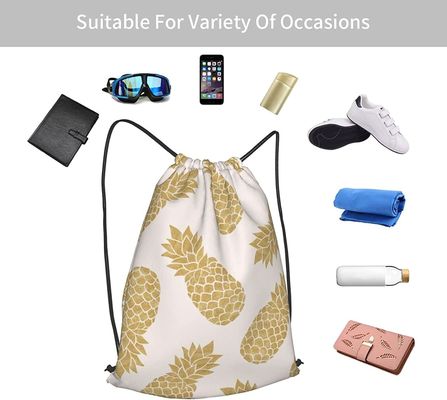 Pineapple Gold Gym Waterproof Drawstring Backpack For Yoga Sport Travel