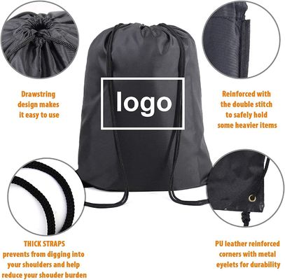 Gym Black Drawstring Backpack Bags Bulk X-Large Sports Cinch Sack