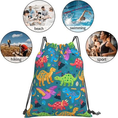 Drawstring Backpack Drawstring Bags for Kids Girls Boys Teens Gym Dance String Bags Bulk Waterproof Dinosaur