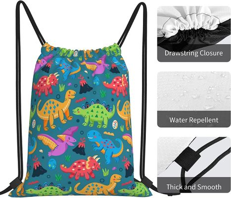 Drawstring Backpack Drawstring Bags for Kids Girls Boys Teens Gym Dance String Bags Bulk Waterproof Dinosaur