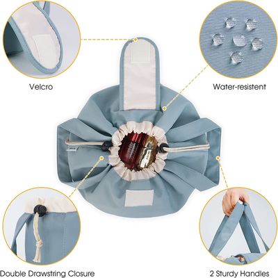 Shockproof   Water-resistant Durable Soft Drawstring Makeup Bag Large Cosmetic Bag Toiletry Organizer for Women