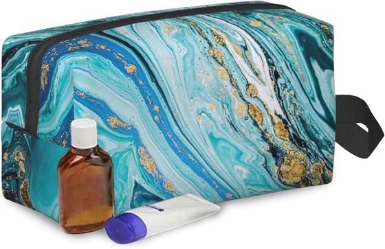 Shockproof protective &amp;Store Portable Shaving Kit Bag, Blue Gilt Marble,Wash Bag for Travel, Gym, Camping