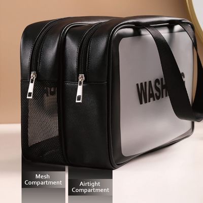 Travel Toiletry Bag for Women and Men, Matte Translucent Toiletry Bag with Handy Handle, Makeup Cosmetic Organizer Bag