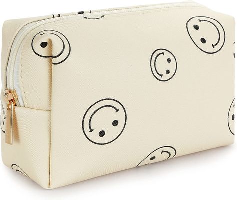 Makeup Bag For Women Preppy Makeup Bag Pu Leather Waterproof Cosmetic Bag
