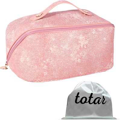 Travel Toiletry Makeup Bag For Women PU Leather Organizer Waterproof Case