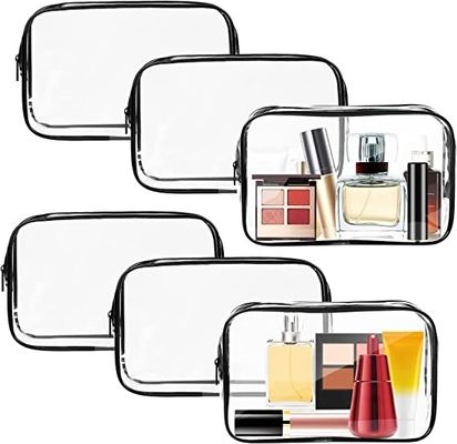 Portable Travel Makeup Bags Zipper PVC Cosmetic Pouch Airport Airline