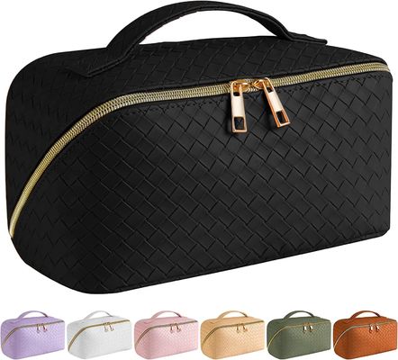 Large Capacity Travel Cosmetic Makeup Bag PU Leather Waterproof