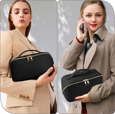 Large Capacity Travel Cosmetic Makeup Bag PU Leather Waterproof